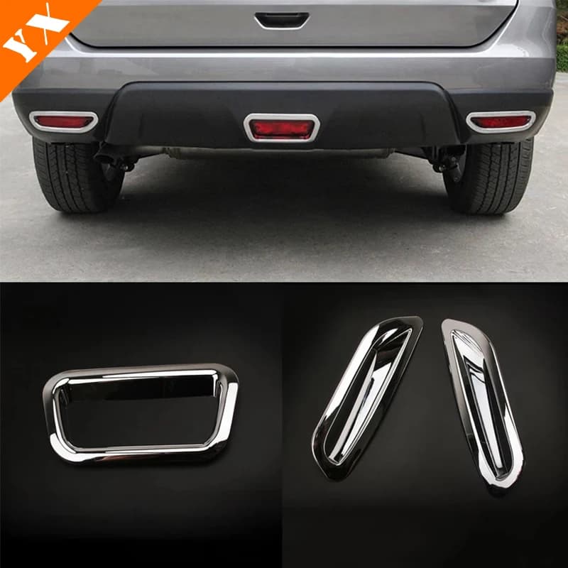 2014 15 2016 Car Accessories 3 Pcs for nissan x-trail xtrail t32 Rogue Back/Rear Fog Lamp Light Protector Sticker Cover Trim