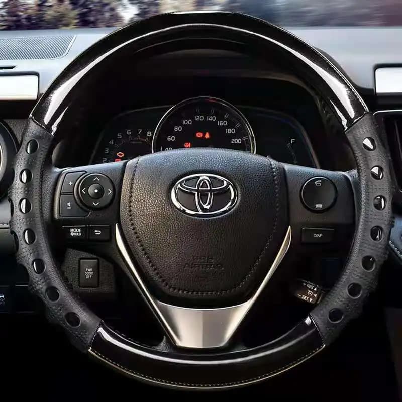 Car Steering-Wheels Cover 38cm 15" For Toyota Camry Corolla Axio Altis Rav4 4Runner C-HR Fortuner Harrier Highlander Kluger