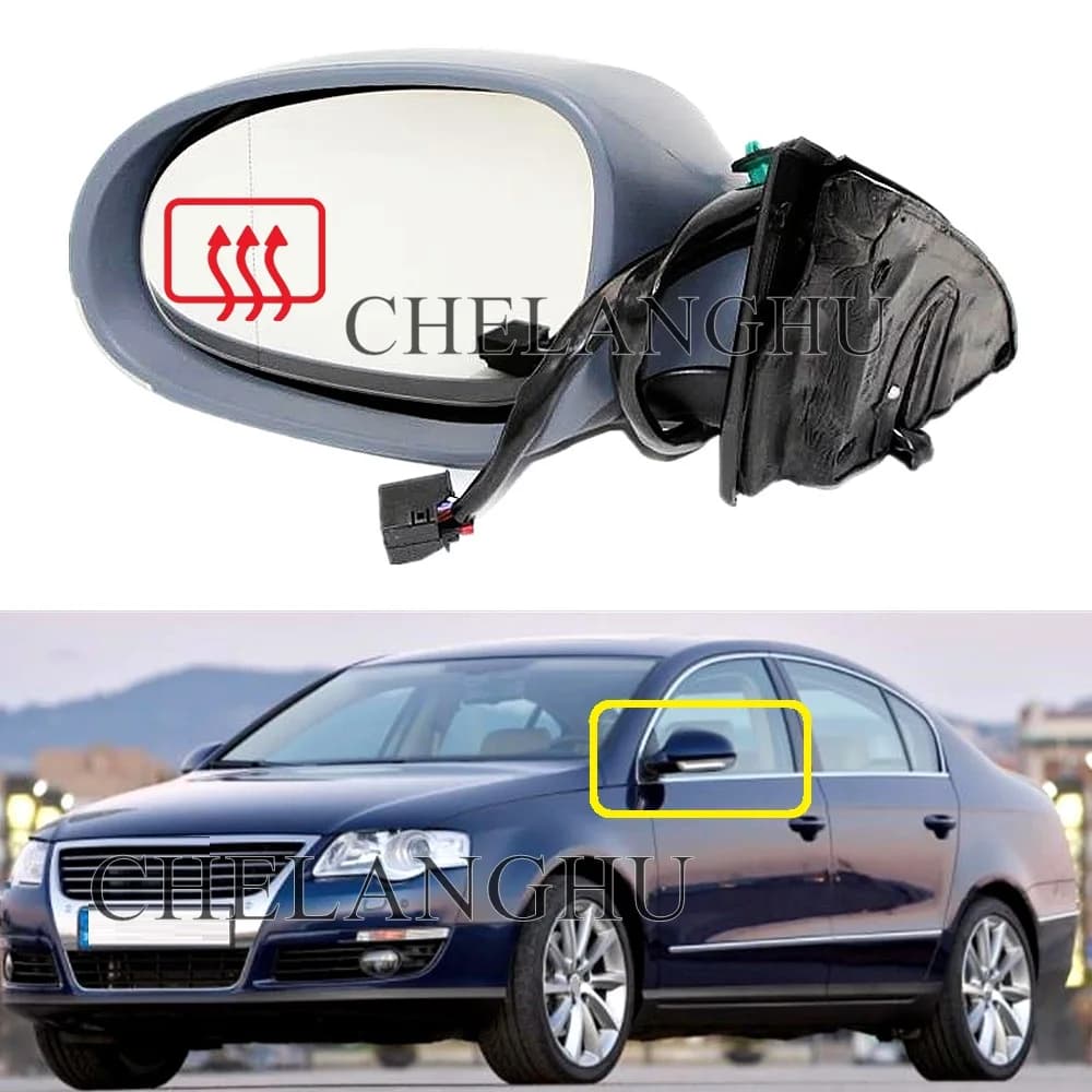 For VW Passat B6 2006 2007 2008 2009 2010 2011 Car-styling Heated Electric Wing Side Rear Mirror Left Driver Side