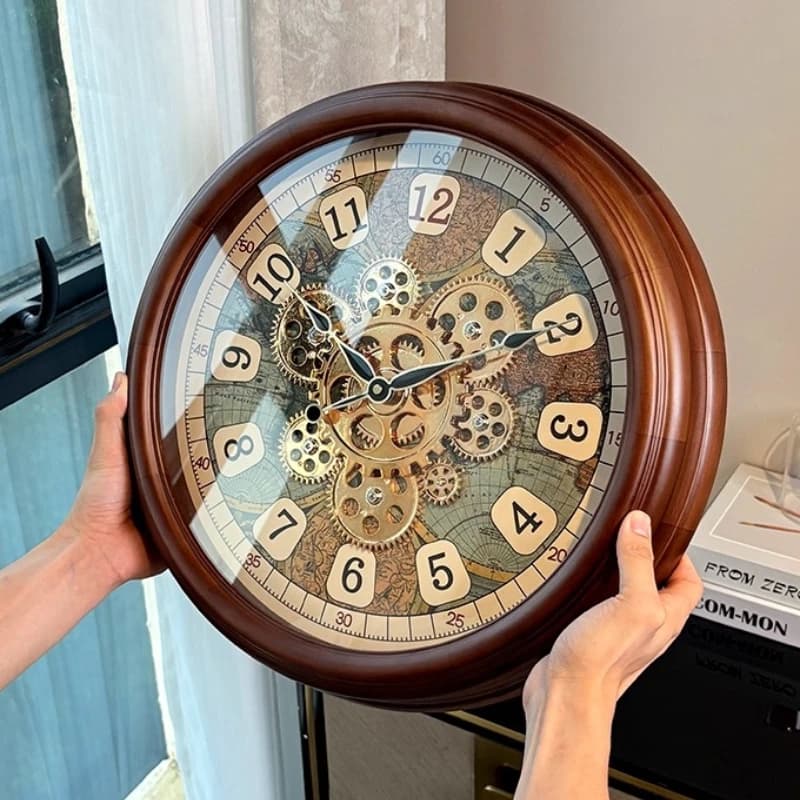 *&r Solid Wood Creativity Wall Clock Watch Home Decor Items Room Decoration Pictures Wall Decoration Interior Clocks Garden