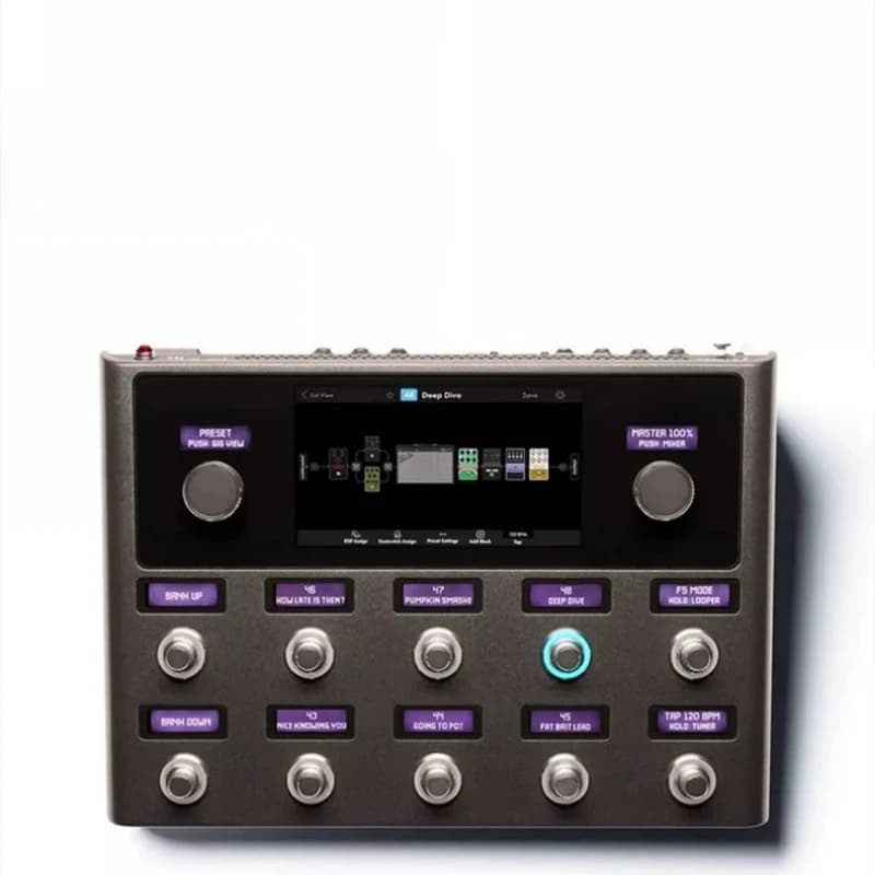 Electric guitar digital integrated effect device, speaker simulation workstation
