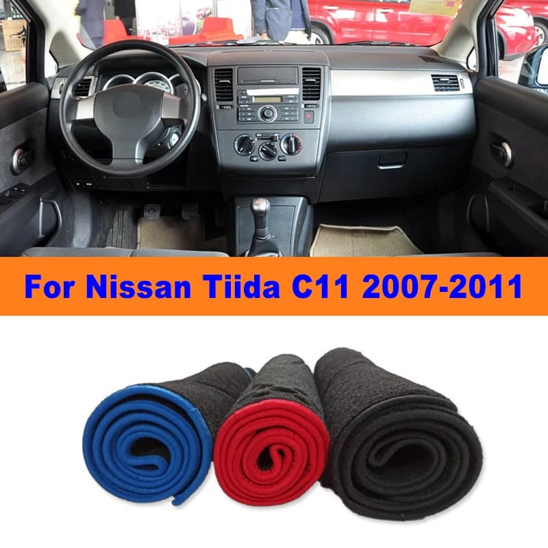 Anti-Glare Dashboard Cover Dash Mat Non-Slip Sun Shade Pad Interior Protector For Nissan Tiida C11 2007-2011 Car Accessories