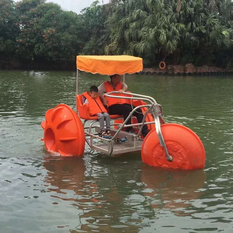 Plastic Wheels Stainless Steel Water Tricycle, Transportation Boat Water Bike