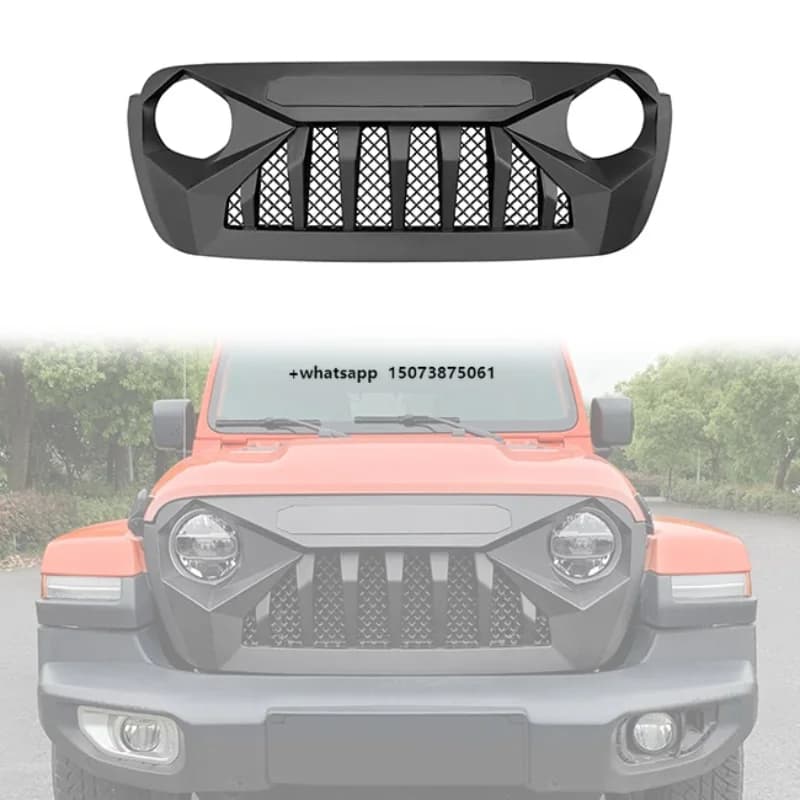 LUMA Front Bumper Car ABS Grill 4x4 Accessories Grille With Light With Spotlights 2018+ for  Wrangler JL Gladiator JT