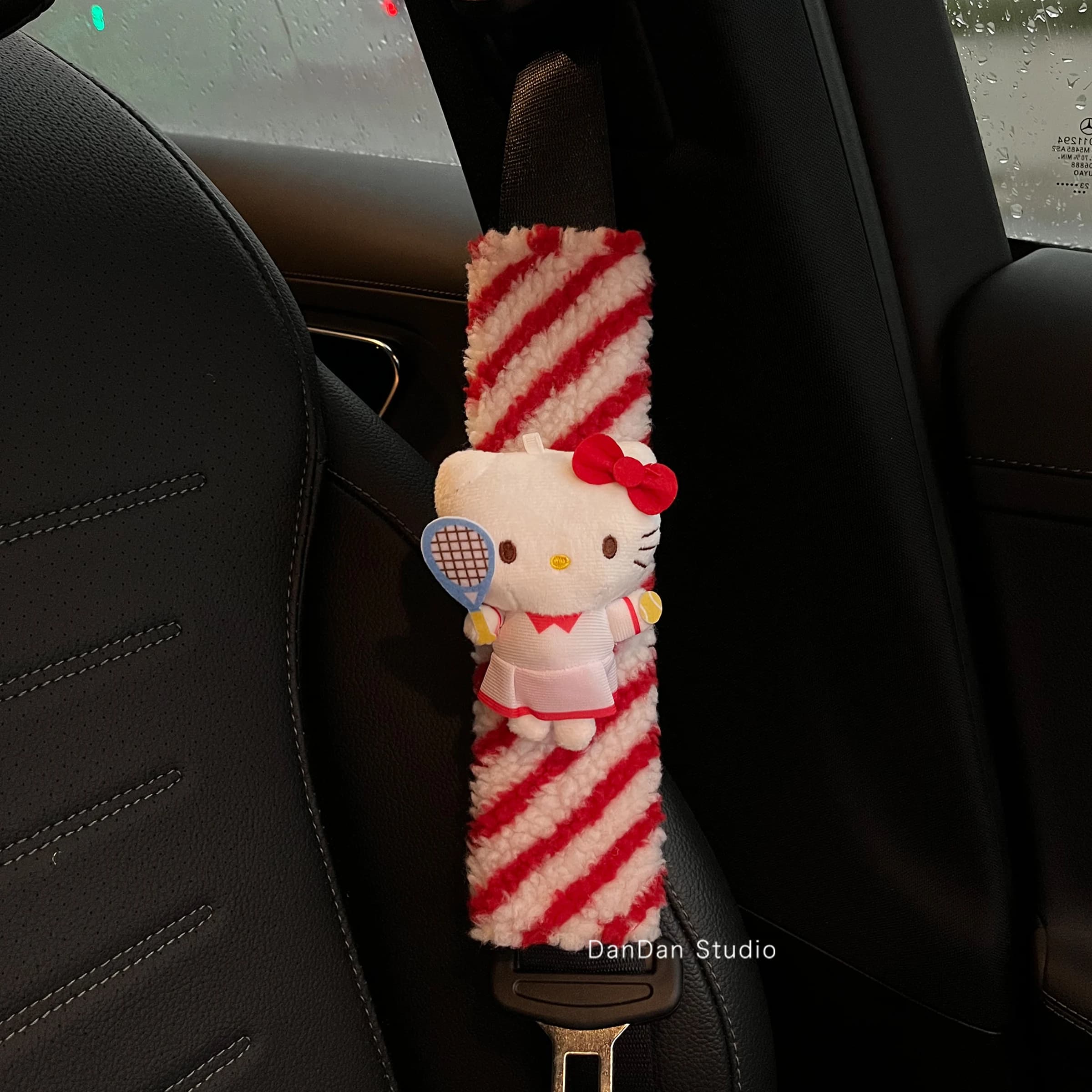 Cute Tennis Hello Kitty Car Safety Belt Cover Adjustable Seat Belt Cover Shoulder Strap Cover Car Shoulder Protector Pad Auto
