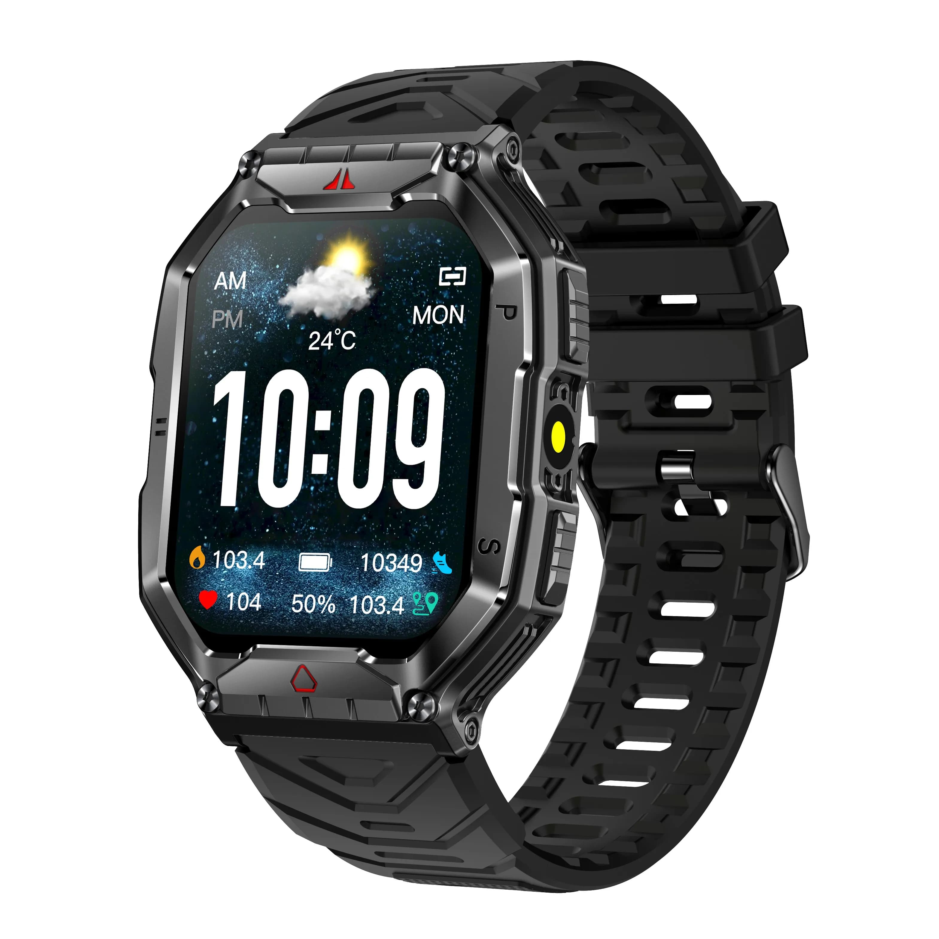 Sports Smart Watch for Men 650mAh BT Call Compass Waterproof Blood Monitoring KR82 Smartwatch