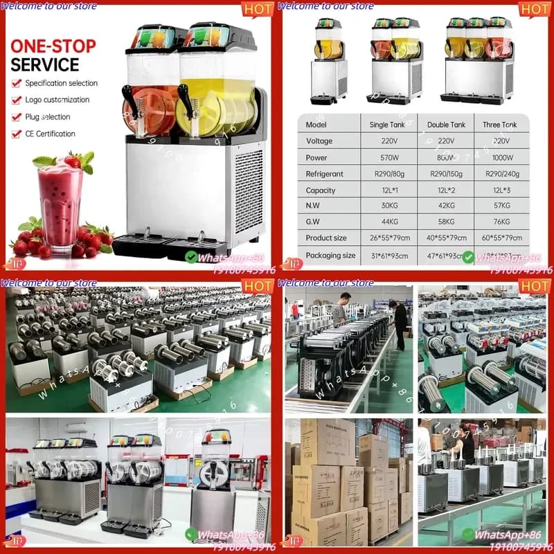 CE Certificate Moseener Commercial High Quality Stainless Steel Electric Drink Dispenser 3-Tank Slushie Maker Machine