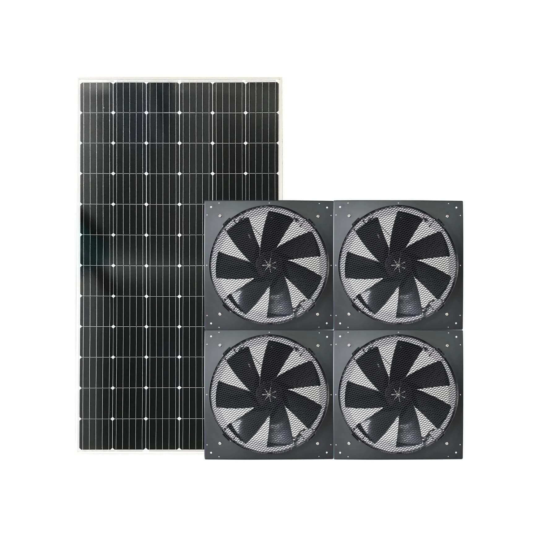 4-In-1 Solar Wall Exhaust Fan for Greenhouse Poultry Farm Big Industrial Solar Wall Mounted Ventilation Extractor Fan