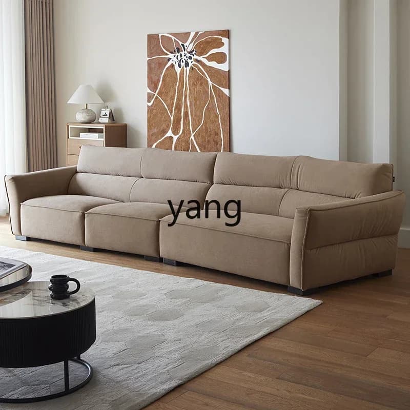 LH1 cream wind straight row sofa special-shaped sofa curved Italian light luxury hair