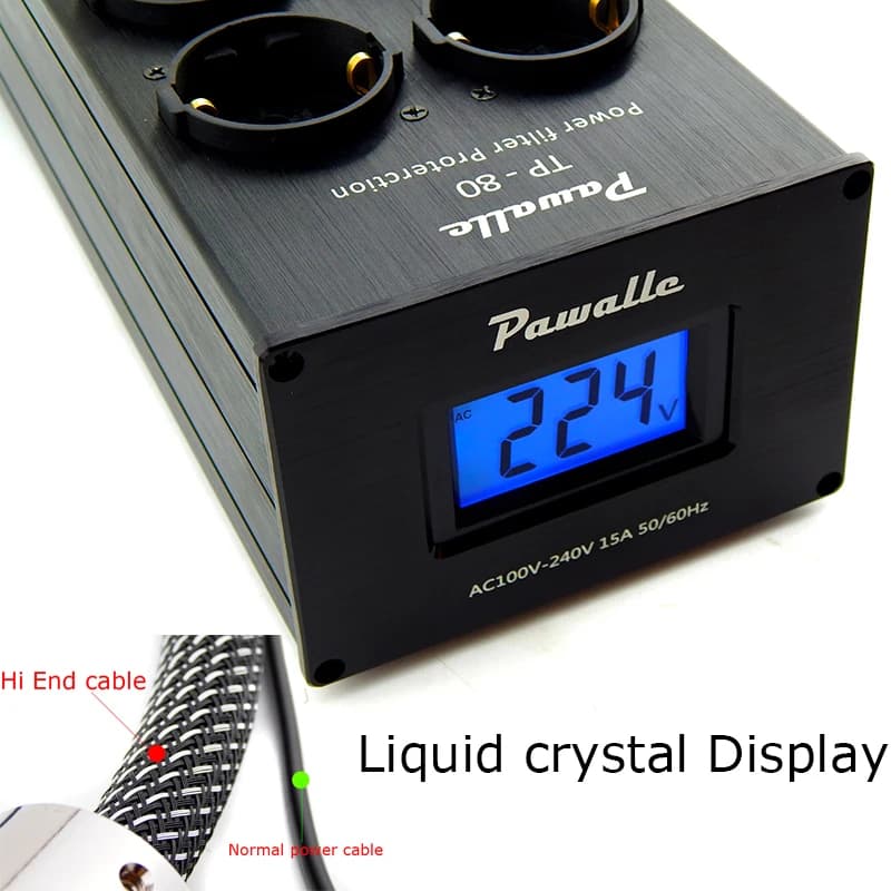 【Hot】3000W  EU plug AC Noise-Cancelling Filter Audio Amplifier noiseless furutech Socket Outlets network Wall furutech stri