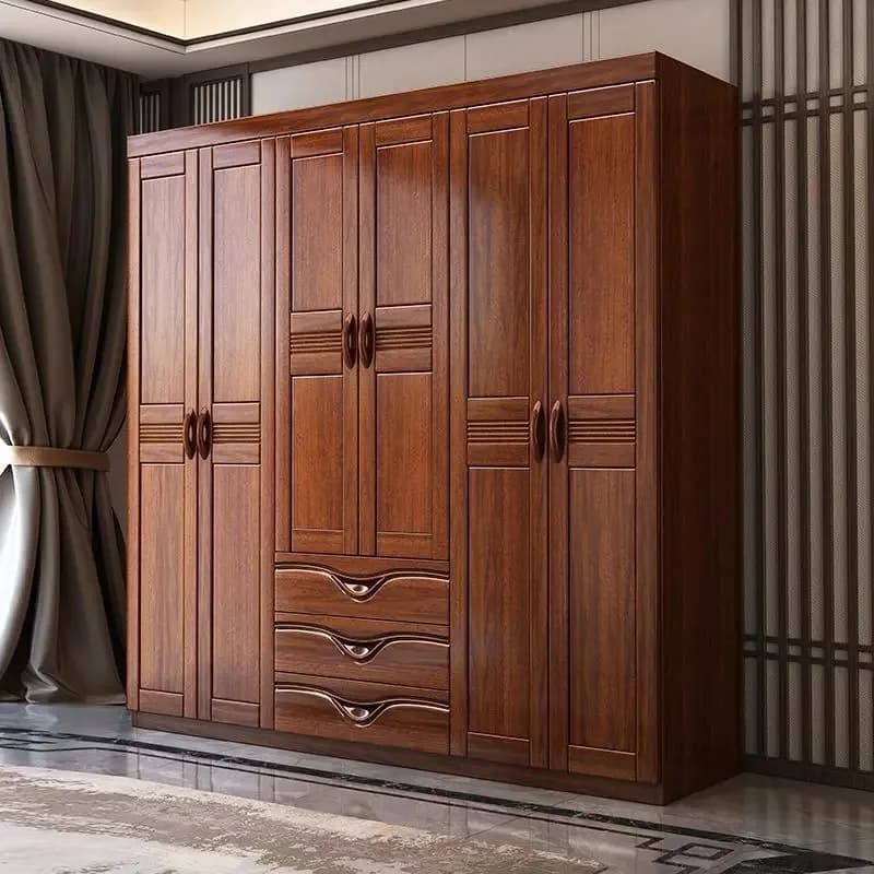 GZ-1 Walnut Chinese Storage Solid Wood Wardrobe Household Bedroom Top Cabinet Side Cabinet With Drawer Furniture