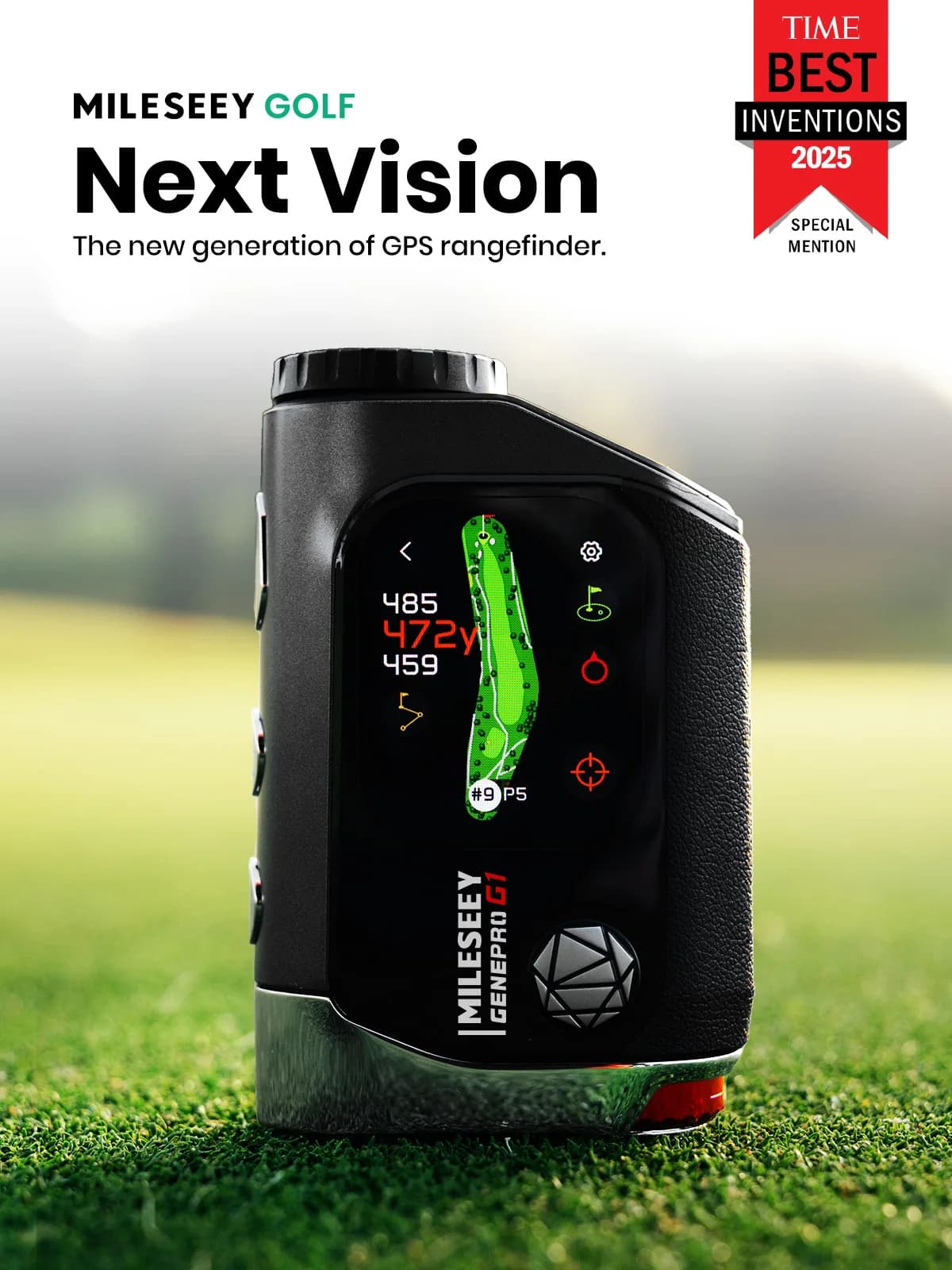 MILESEEY GenePro G1 Golf Rangefinder with Touchscreen & GPS, 43000+ Preloaded Courses, 1300 Yards Range finder , 600yd Flag-Lock