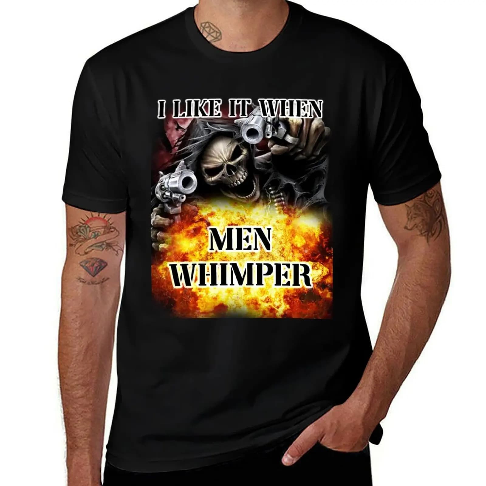 i like it when men whimper T-Shirt Christmas Casual Short Sleeve Top T-Shirt