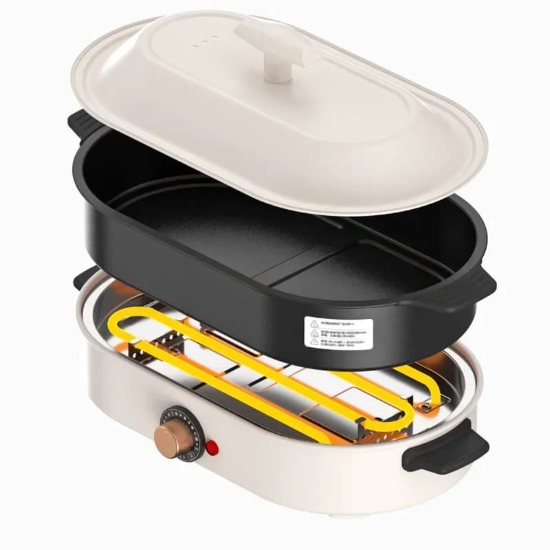 Multifunctional electric cooking pot, household shabu, student dormitory electric heating pot