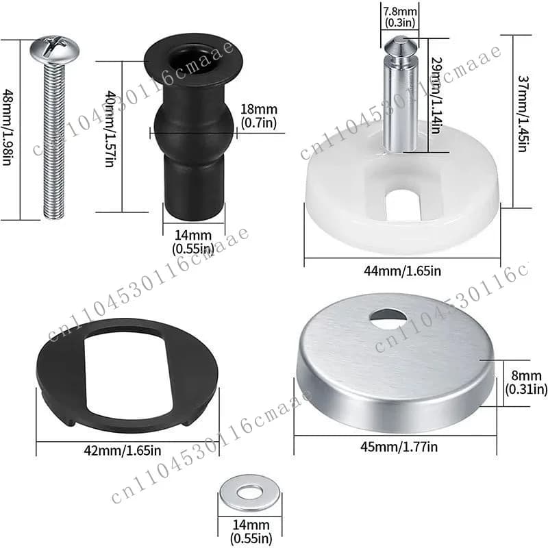 Toilet Cover Accessories Cover Screw Connector, Combination Cover Screw Stainless Steel Hinge