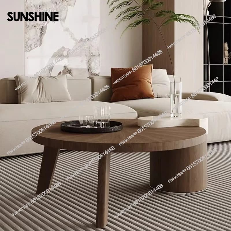 Italian minimalist marble veneer coffee table combination living room modern simplicity