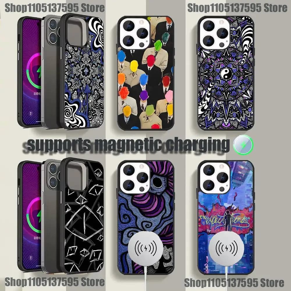 Graffiti Phone Case For iPhone 17,16,15,14,13,12,11,Pro,Max,Plus,Mini,SE4,E Magnetic Magsafe Wireless Charging
