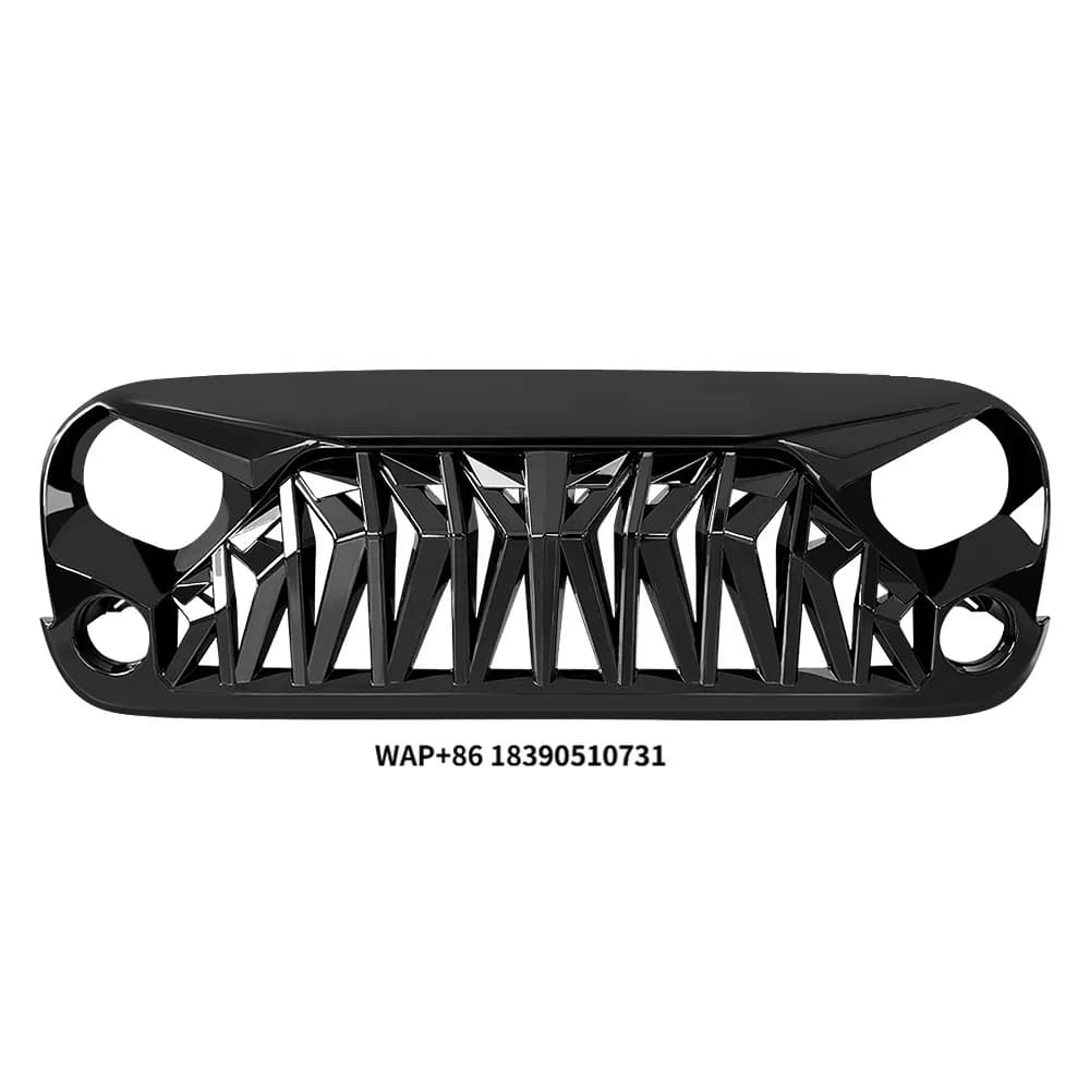 New Shark Grille for wrangler Jk Bumper 2007-2018 Glossy Black