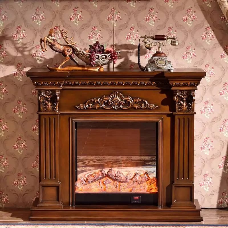Retro Display Living Room Fireplace Classic Cozy Arched Corner Living Room Cabinets Wood Saving Mueble Salon Furniture For Home