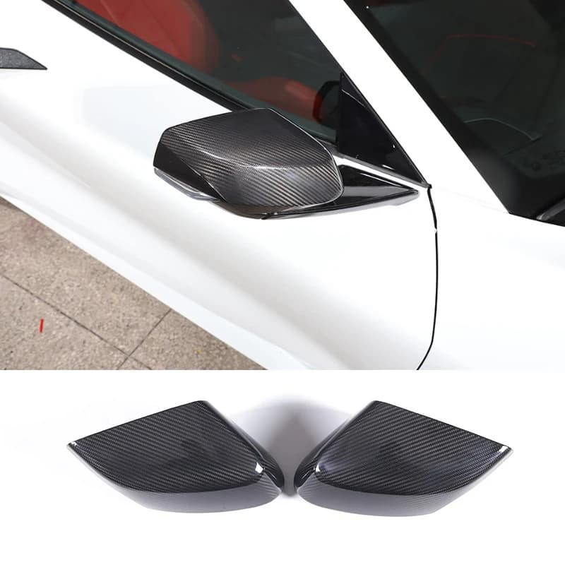 For Chevrolet Corvette C8 Stingray Coupe 20-25 Real Carbon Fiber Car Rearview Side Mirror Cover Trim Car Accessories