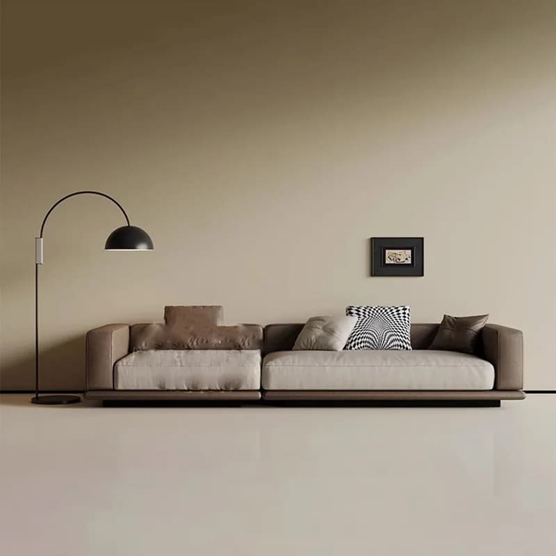 Italian minimalist fabric sofa combination modern simple living room large flat floor straight row deck villa designer furniture