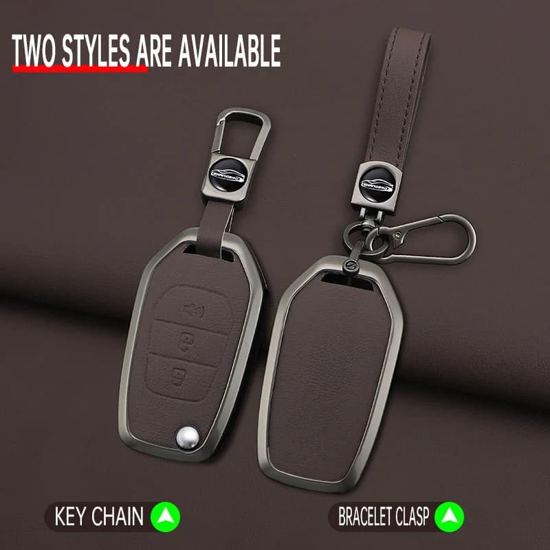Zinc Alloy Leather Car Key Case Cover for SAIC MAXUS T60 Keychain Remote Auto Protection Guard Shell Fob Holder Accessories