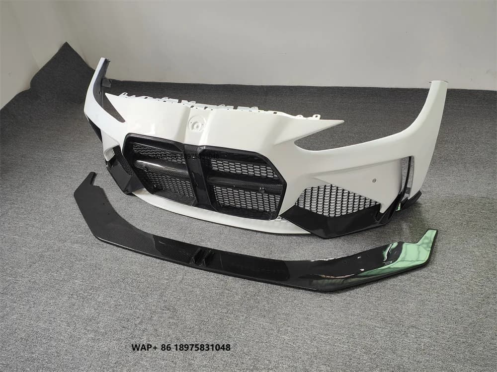 D-Style Body Kit for B-MW G26 425i Semi Carbon Fiber Upgraded Front Bumper with Exhaust Cut-Outs Compatible New 4 Series