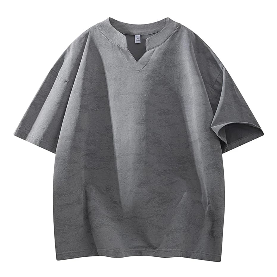Vintage T-shirt Men Summer Short Sleeve Tops Tees Male Fashion Casual V-neck Tshirt