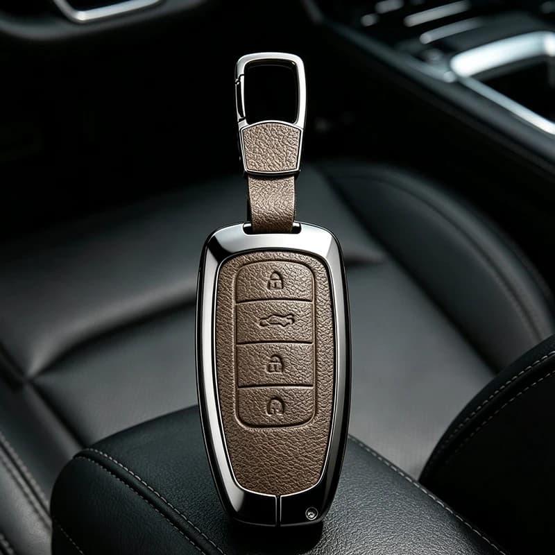 Suitable Car Remote Key Case Cover for Chery Tiggo7 5Xplus 3X Zinc Alloy Leather Protection Shell Bag Interior Accessories