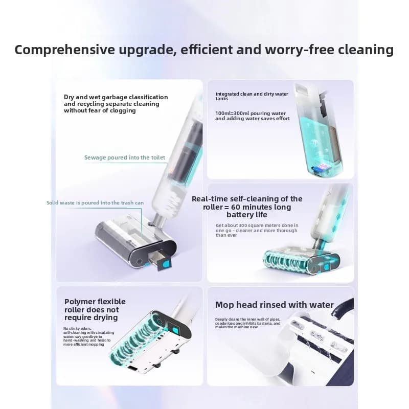 Intelligent washing machine lying flat 0 wrapping, sweeping and mopping machine sterilization