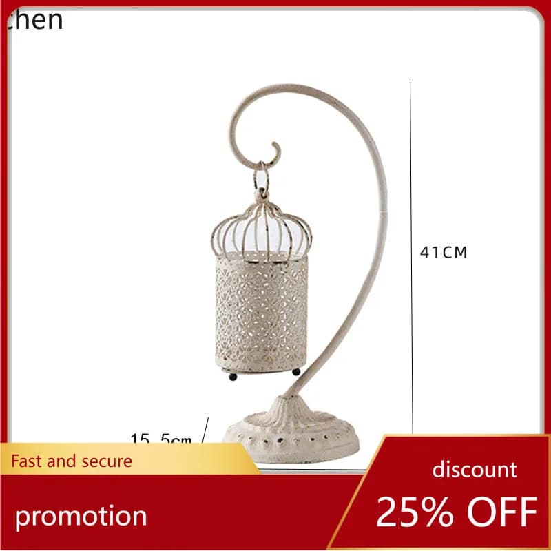 Zml iron art hollow desktop theme props retro restaurant candlestick lantern ornaments