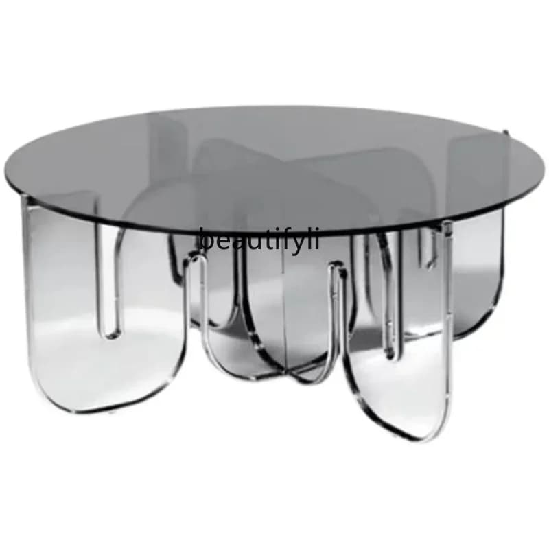 yj57 Acrylic coffee table modern simple living room small apartment design transparent glass creative, light luxury tea table