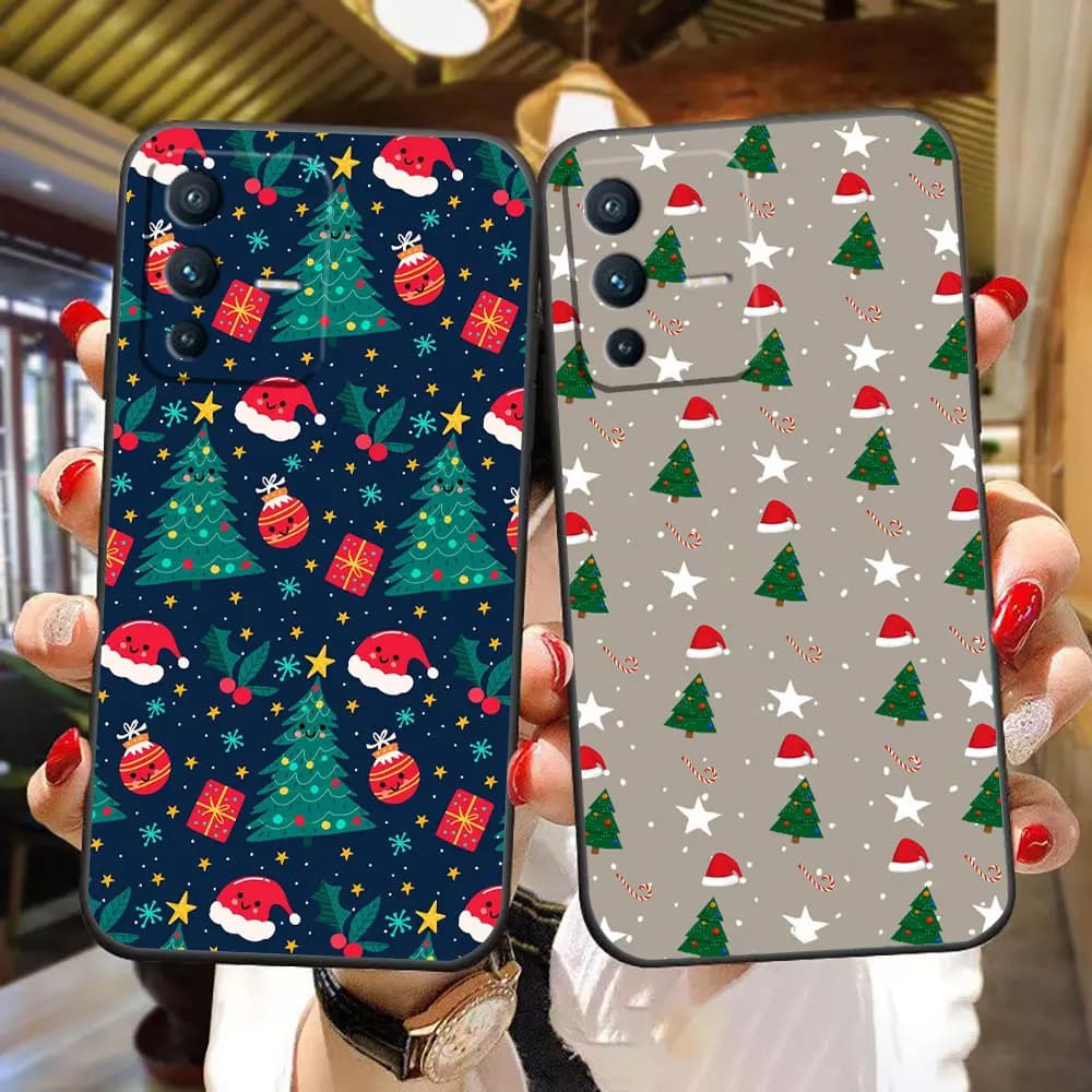 Merry Christmas Hat Phone Case For VIVO V50 V40 S1 V15 V17 V20 SE V21 V23 V23E V25 V25E V27 V27E V29 V29E V30 PRO TPU Case Shell