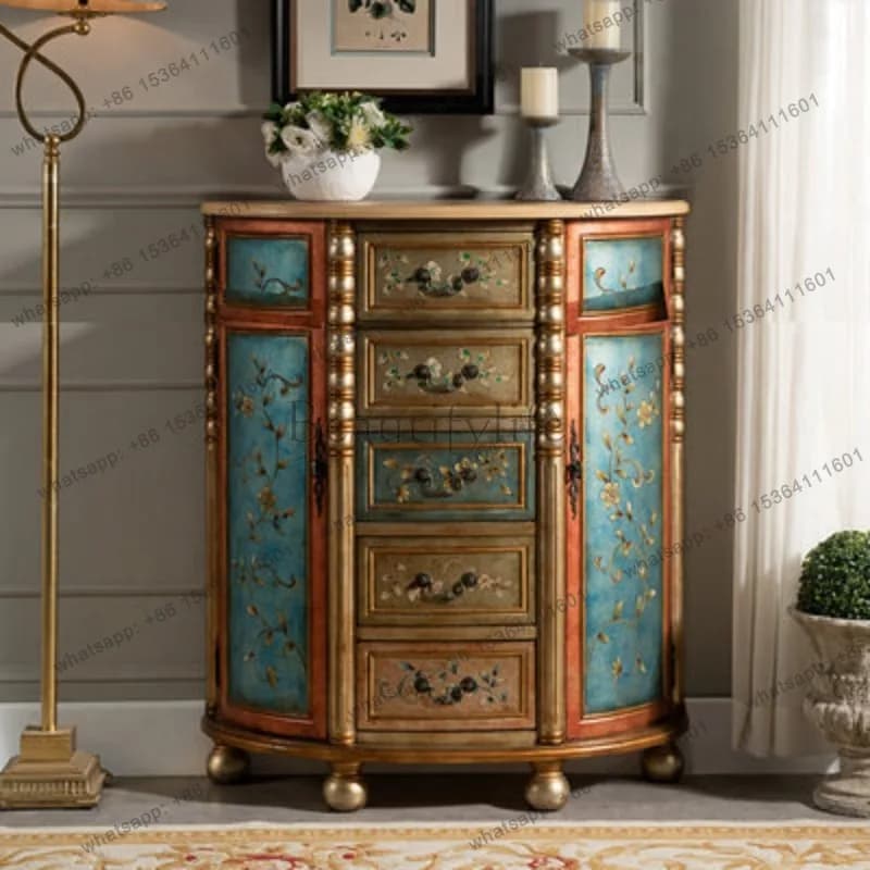 Rustic Decoration Living Room Cabinets Dustproof French Vintage Living Room Cabinets Drawers Meuble Rangement