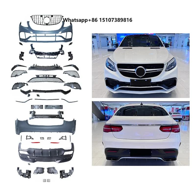 New 2015-2019 for GLE Coupe Front & Rear Bumpers Body Kit with Fog Light Cutouts for Upgrade