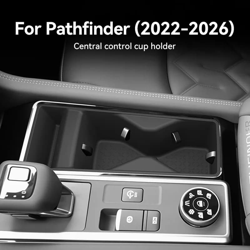 Center Console Cup Holder Sleeve & Anti-Slip Mat for 2022-2026 Nissan Pathfinder, Car Interior Modification Accessories