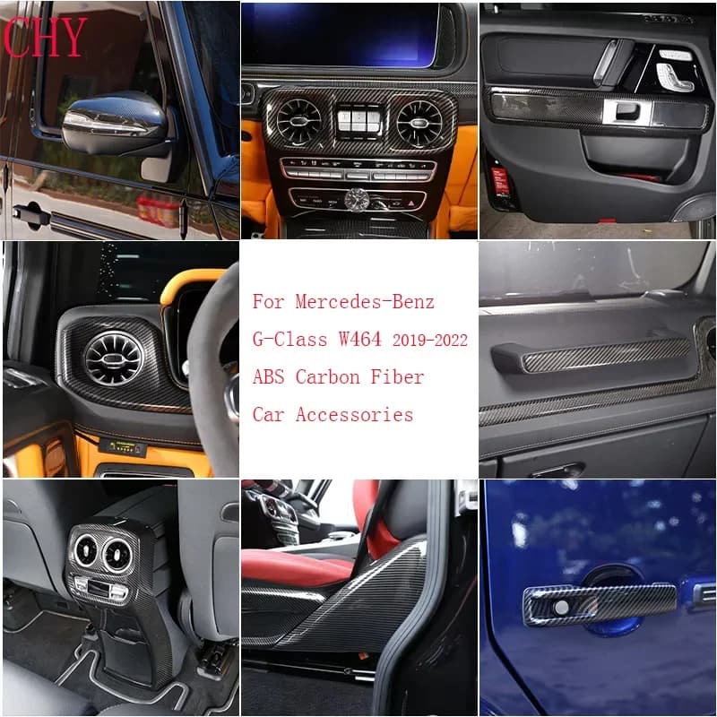 Car Interior Kit ABS Carbon Fiber For Mercedes-Benz G-Class W464 2019-2022 Car Console Gear Shift Panel Cover Trim Stickers