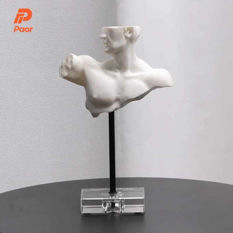 Nordic Light Luxury European Style Synthetic Resin Half-body Figure Sculpture Ornaments Model Room Living Room Window Decorative
