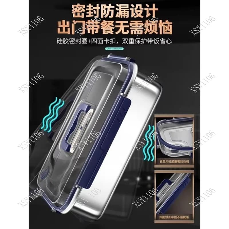 316 Stainless Steel Food Storage Box Airtight Lunch Container Anti-Odor for Home Picnic Use