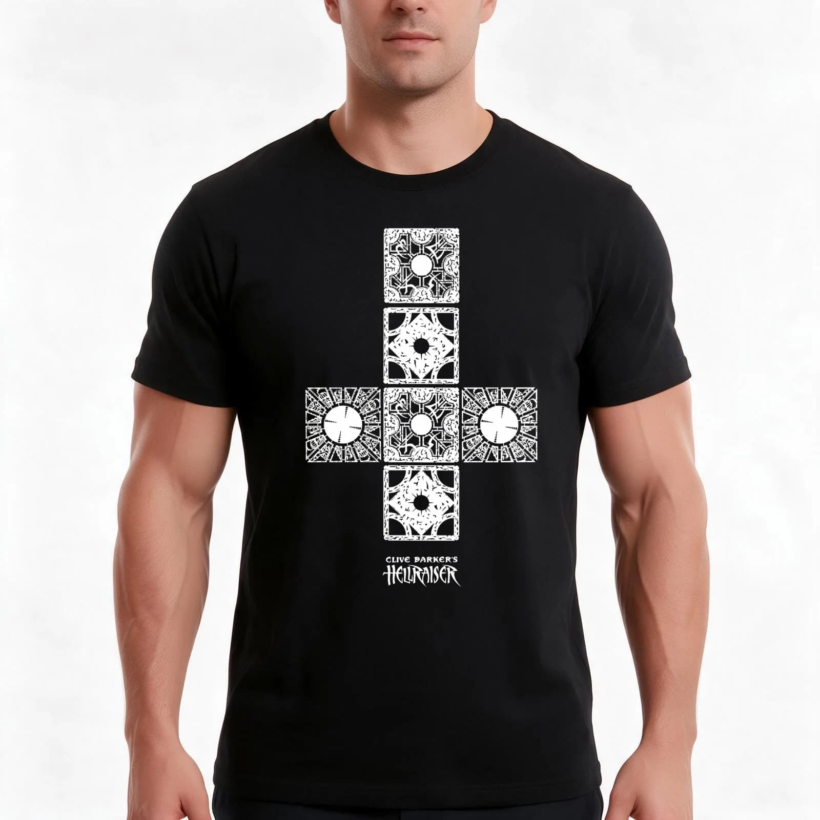 Hellraiser Box - Clive Barker T-Shirt, Summer Casual Cotton Tee, Oversized Streetwear Tops, Vintage Graphic Print, 100% Cotton