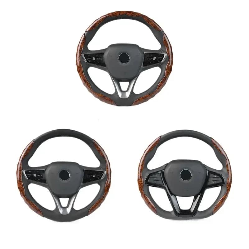 Mahogany pattern car steering wheel cover four seasons wear-resistant handle cover non-slip feeling sports fashion personality