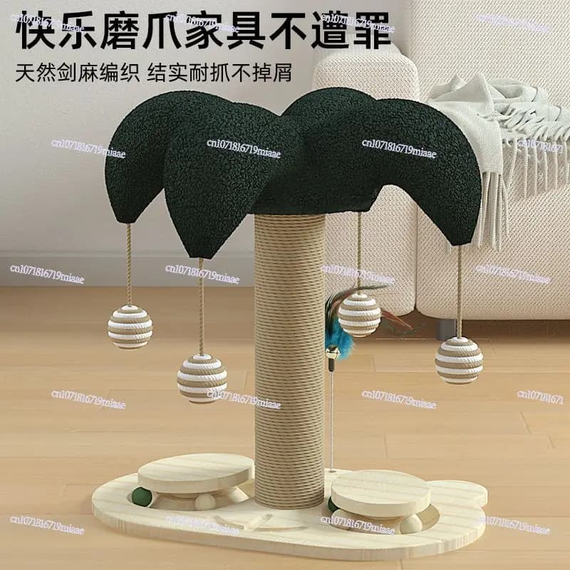 Cat scratching column raised vertical scratching board climbing frame solid wood cat toy