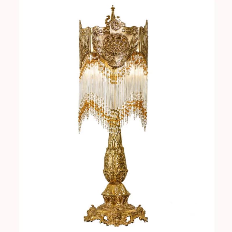 Bedside lamp girl crystal tassel wedding room pastoral net red lamp y