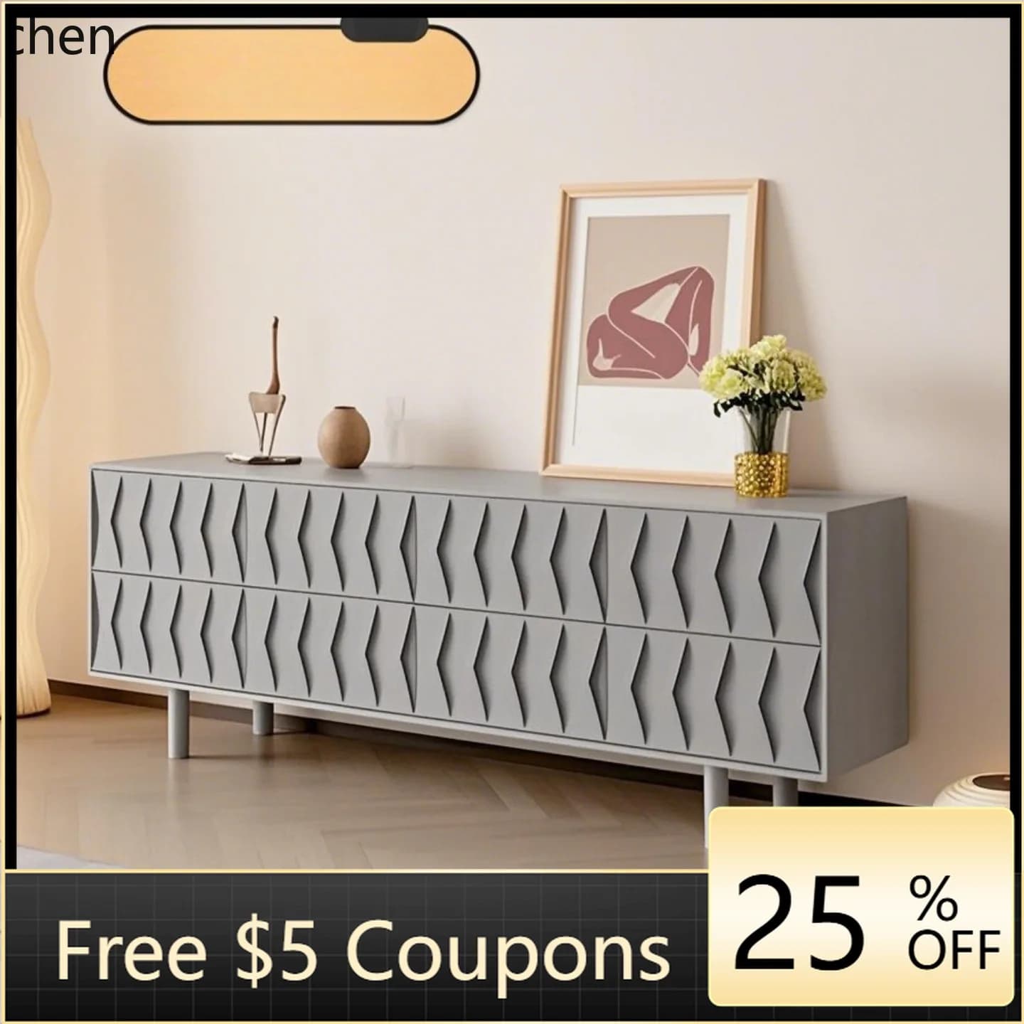 CZ Minimalist Lacquered Solid Wood TV Cabinet Living Room Floor Cabinet Coffee Table Set