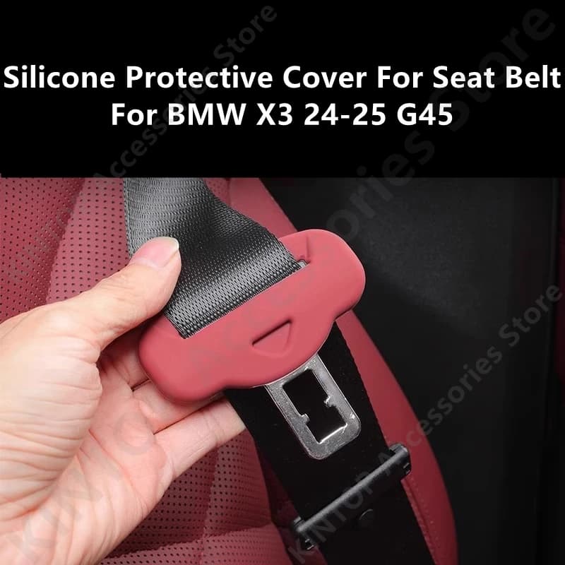 For BMW X3 24-25 G45 Silicone Protective Cover For Seat Belt,Car Interior Decoration Modification Protection Accessories Refit