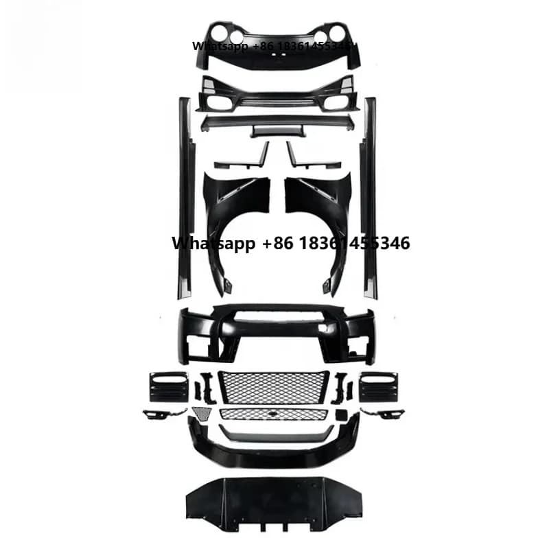 For GTR R35 2008-2017 Upgrade High Quality Half Carbon Plastic Body Kit Front Rear Bumper