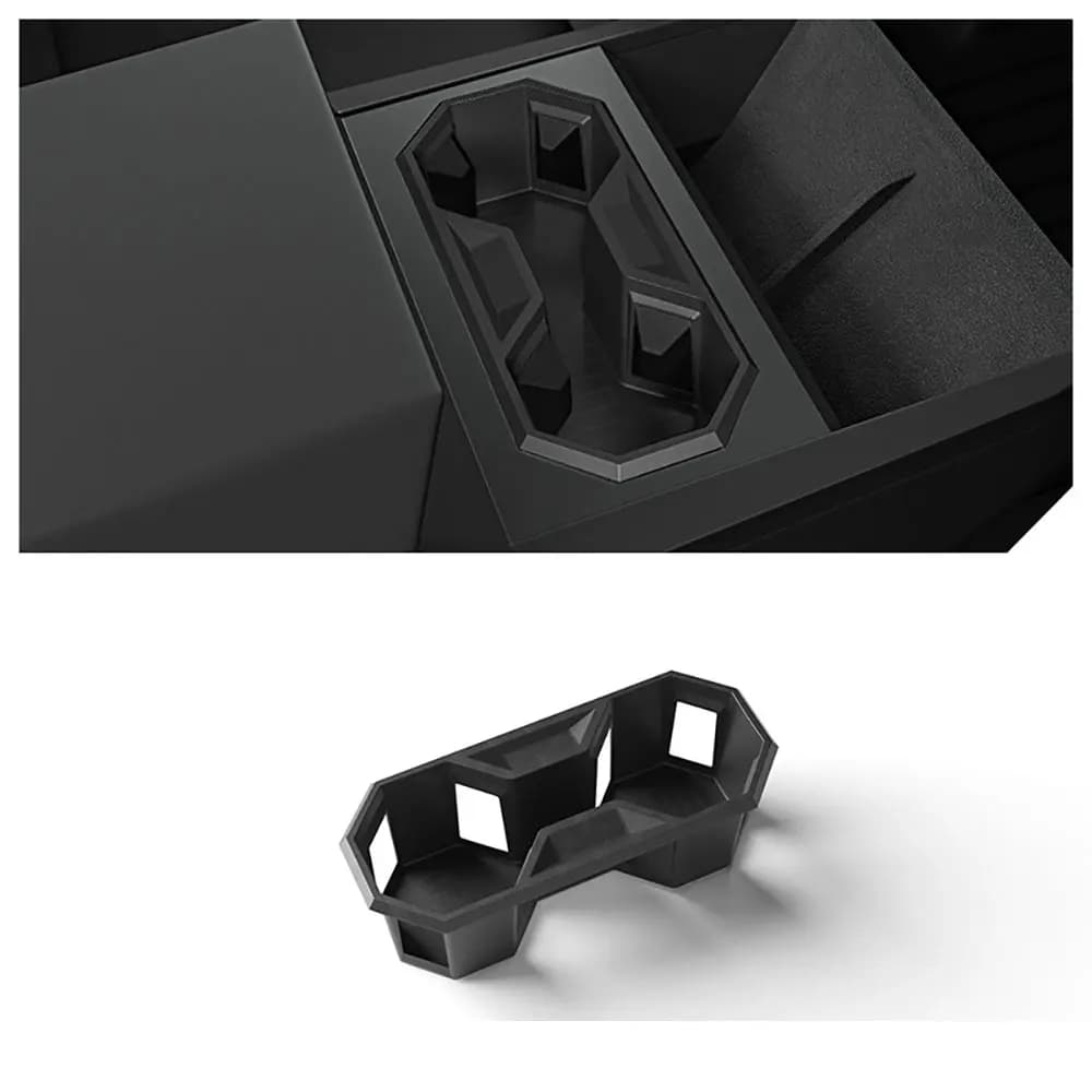 Armrest Cup Tray Tidying For Tesla Cybertruck 2024-2026  Water Cup Holder Storage BoxSilicone Shock-Absorbing Central Car Access