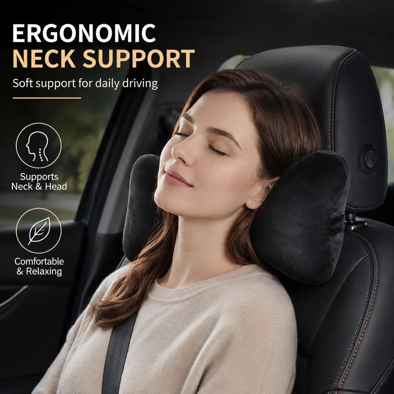 Universal Car Neck Pillow Memory Foam Headrest Cushion Soft Plush Auto Seat Neck Support for Driving Comfort Accessories