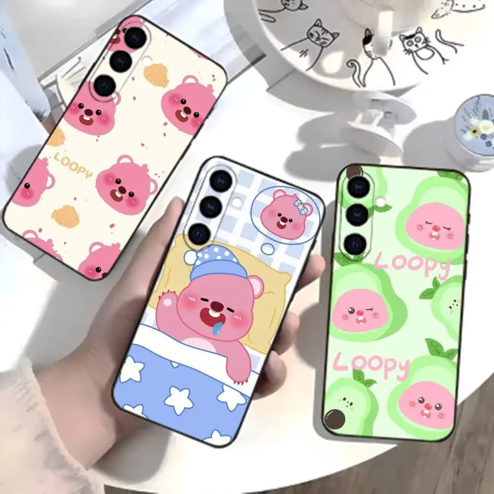 Cute Cartoon M-loopy Phone Case For Samsung Galaxy A73,A72,A71,A70,A52,A51 Others Soft Black Cover