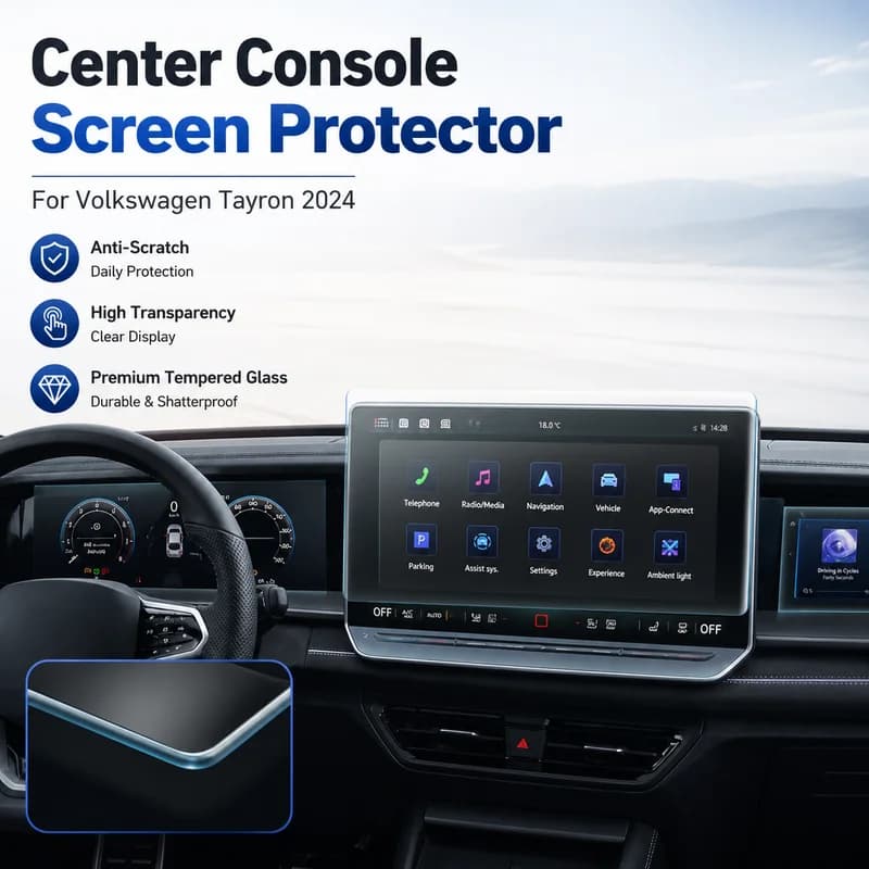 For Volkswagen Tayron 2024 Center Console Screen Tempered Glass Film, Navigation Protector, Interior Trim Accessory